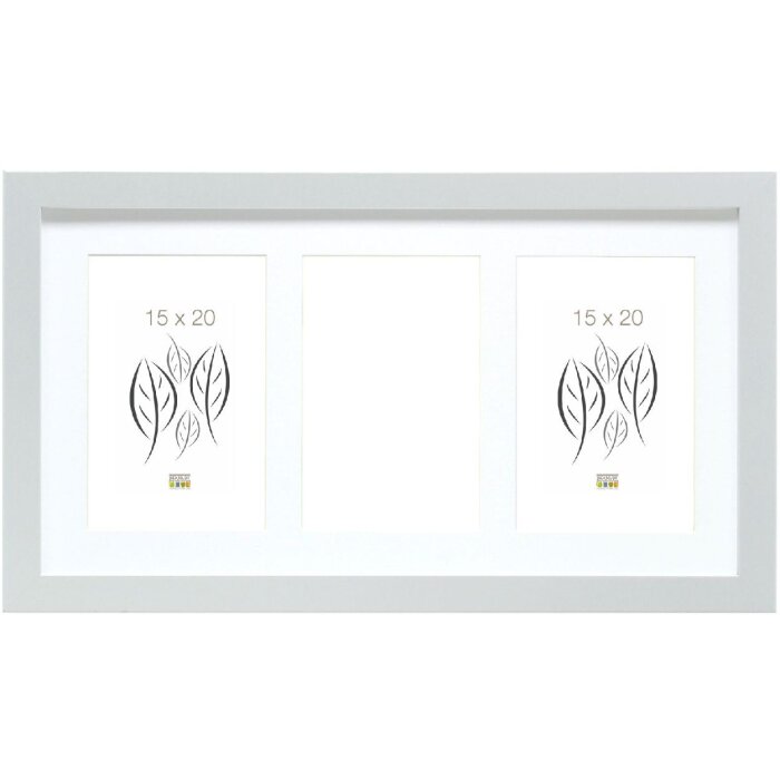 Deknudt S66KD1 fotorámeček stříbrný 3 fotografie 15x20 cm s paspartou