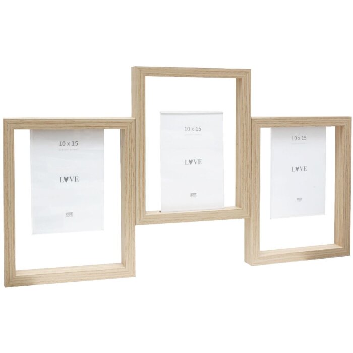 Deknudt S68UB3 Galerijní rám přírodní dřevo 3 obrazy 10x15 cm přírodní barva