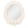 Clayre & Eef Mirror 50x5x60 Oválné nástěnné zrcadlo z bílého skla MDF s ptáky
