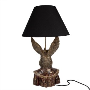 Clayre & Eef 5LMC0033 Stolní lampa Zajíček s korunkou Černá/hnědá 37x61 cm