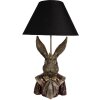 Clayre & Eef 5LMC0033 Stolní lampa Zajíček s korunkou Černá/hnědá 37x61 cm