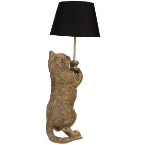 Clayre & Eef 5LMC0037 Stolní lampa kočka bronzový vzhled E27/max 1x60W 31x24x62 cm