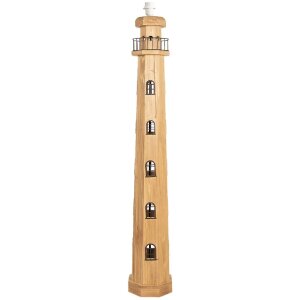Clayre & Eef 5LMP278 Stojací lampa lighthouse wood nature 23x23x140 cm E27/max 60W