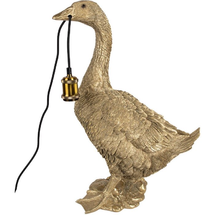 Clayre & Eef 5LMP671 Stolní lampa husí zlatá barva 42x23x60 cm E27/max 60W