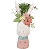 Clayre & Eef 5Y1214 Květináč Rabbit Pink Turquoise 29x19x62 cm