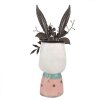 Clayre & Eef 5Y1214 Květináč Rabbit Pink Turquoise 29x19x62 cm