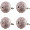 Clayre & Eef 65302 Klika na dveře keramická růžová květinový vzor Ø 4x3/6 cm