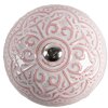 Clayre & Eef 65302 Klika na dveře keramická růžová květinový vzor Ø 4x3/6 cm