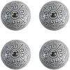 Clayre & Eef 65303 Klika na dveře Vintage Silver Ø 4x3/6 cm Sada 4 kusů