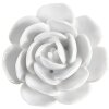 Clayre & Eef 65306 Klika na dveře keramická bílá ve tvaru květiny Ø 6x3 cm