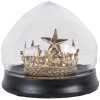 Clayre & Eef 65467 Skleněný zvonek s dekorem korunky Ø 13x12 cm
