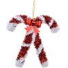Clayre & Eef 65482 Dekorace přívěsek Candy Canes červená bílá 16x2x17 cm