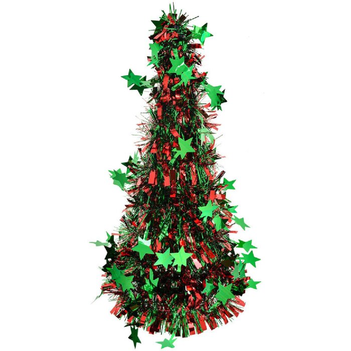 Clayre & Eef 65539M Vánoční ozdoba na stromeček zelená červená 17x38 cm