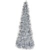 Clayre & Eef 65541L Vánoční ozdoba na stromeček stříbrná Ø 18x46 cm