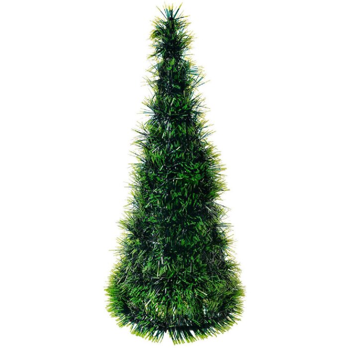 Clayre & Eef 65542L Dekorace vánoční stromek Ø18x46cm zelená plastová