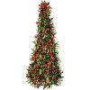 Clayre & Eef 65543L Dekorace vánoční stromek zelená Ø 18x48 cm