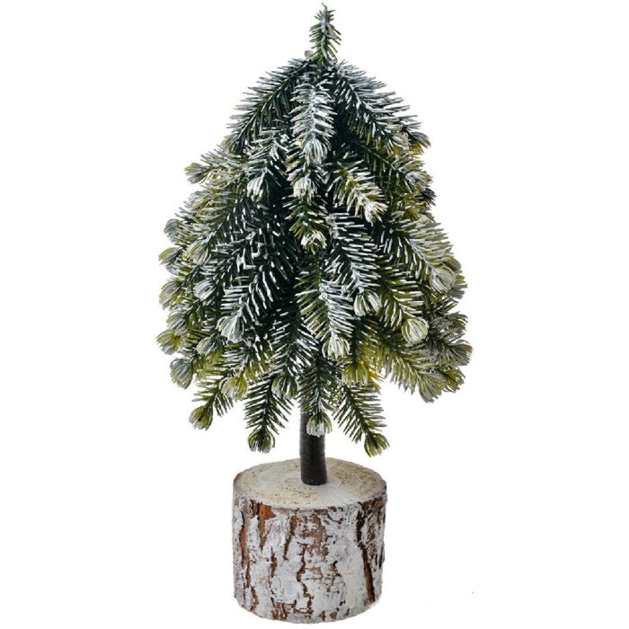 Clayre & Eef 65573 Umělý vánoční stromek se sněhovým efektem 11x11x25 cm
