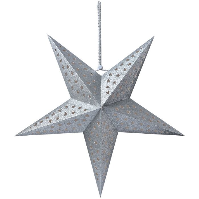 Clayre & Eef 6PA0512LZI Dekorace Star 60x22x60 cm Stříbrná