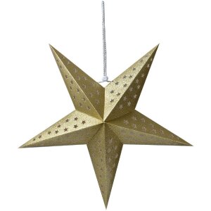 Clayre & Eef 6PA0512M Dekorace Star Gold 45x15x45 cm