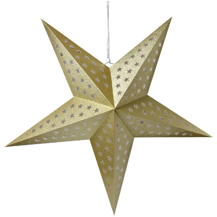 Clayre & Eef 6PA0512XL Dekorace Star Gold 90x20x90 cm