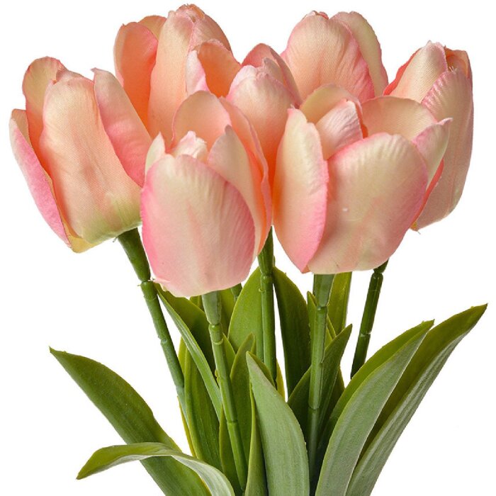 Clayre & Eef 6PL0277 Umělé květiny Tulipány růžové 10x10x32 cm