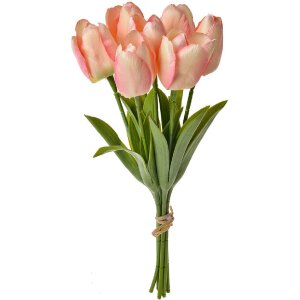 Clayre & Eef 6PL0277 Umělé květiny Tulipány růžové 10x10x32 cm