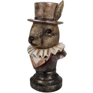 Clayre & Eef 6PR4140 Dekorace králík 19x16x35 cm antický bronz