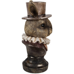 Clayre & Eef 6PR4140 Dekorace králík 19x16x35 cm antický bronz