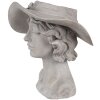 Clayre & Eef 6PR4979 Květináč žena s kloboukem šedý 27x23x26 cm