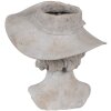 Clayre & Eef 6PR4979 Květináč žena s kloboukem šedý 27x23x26 cm