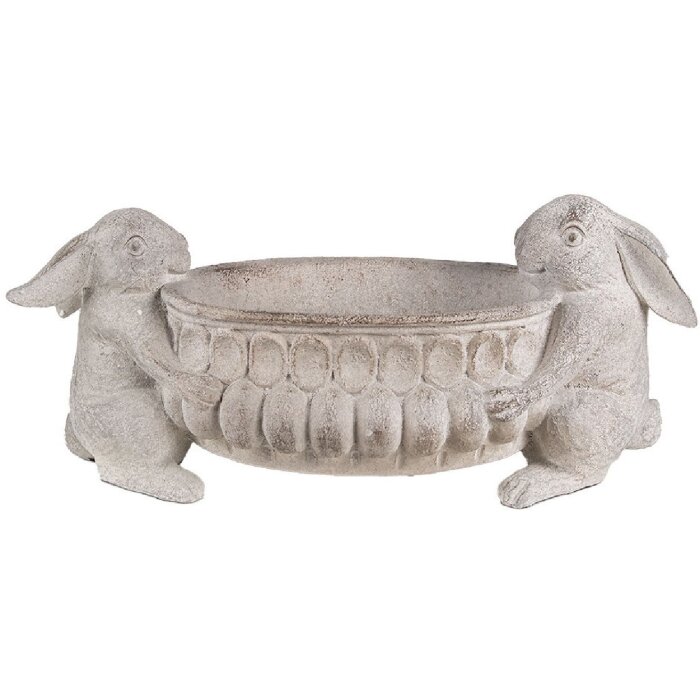 Clayre & Eef 6PR5054 Dekorace květináč králík 43x19x19 cm vzhled kamene