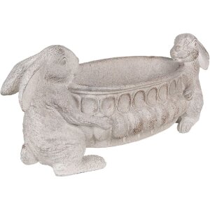 Clayre & Eef 6PR5054 Dekorace květináč králík 43x19x19 cm vzhled kamene