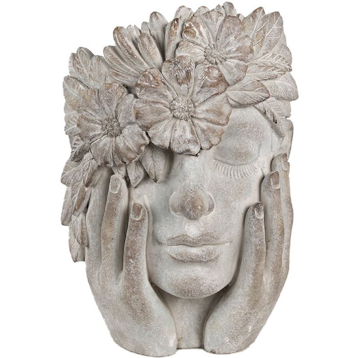 Clayre & Eef 6TE0500 Květináč Flower Woman Grey 27x22x31 cm