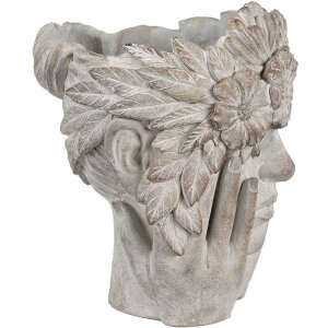 Clayre & Eef 6TE0500 Květináč Flower Woman Grey 27x22x31 cm