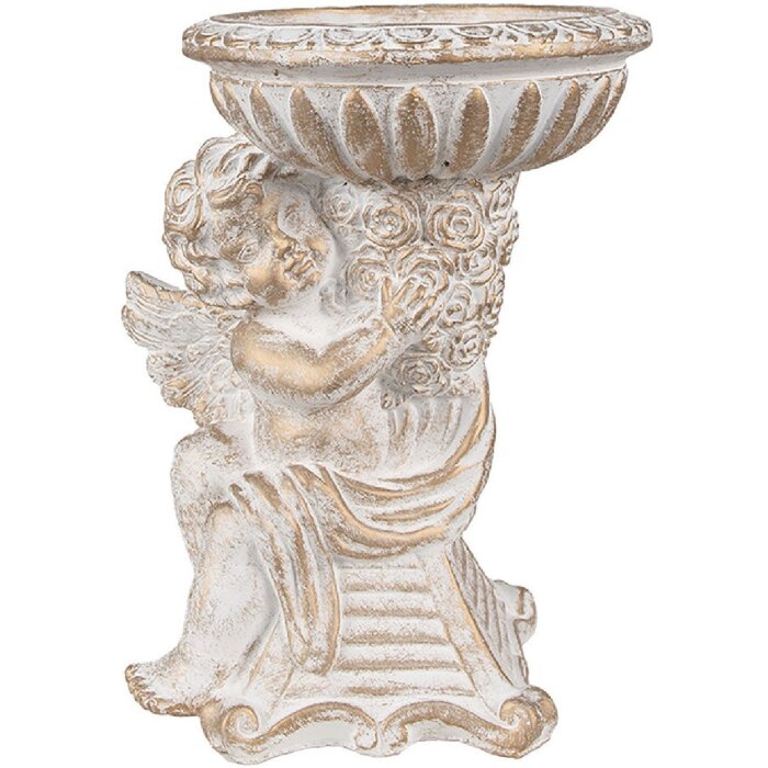 Clayre & Eef 6TE0506 Květináč Angel Antique White 18x15x23 cm