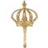 Clayre & Eef 6Y5547 Nástěnný háček Crown Gold 10x3x17 cm