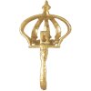 Clayre & Eef 6Y5547 Nástěnný háček Crown Gold 10x3x17 cm