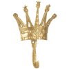 Clayre & Eef 6Y5548 Nástěnný háček Crown Gold 11x3x18 cm