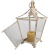 Clayre & Eef 6Y5585 Lucerna béžová 26x26x47 cm Antique Iron Glass