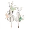 Clayre & Eef 6Y5600 Nástěnný háček Rabbit White Grey 35x6x47 cm