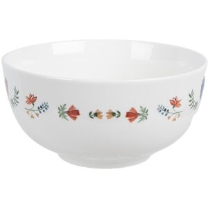 Clayre & Eef CARYBO keramická miska bílá Ø 14x7 cm 500 ml venkovský styl