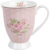 Clayre & Eef SWRMU-2 Hrnek porcelánový růžovo-fialový 12x8x10cm 300ml