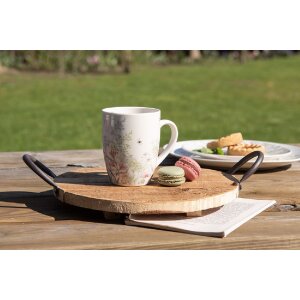 Clayre & Eef Hrnek WFFMU Botanický bílý porcelán 12x8x10 cm 350 ml