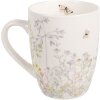 Clayre & Eef Hrnek WFFMU Botanický bílý porcelán 12x8x10 cm 350 ml