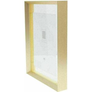 Deknudt S028A1 Skleněný rám Gold Aluminium Strip Floating Photo Effect 20x30cm 30x40cm