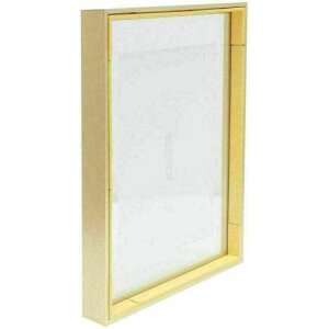 Deknudt S028A1 Skleněný rám Gold Aluminium Strip Floating Photo Effect 20x30cm 30x40cm