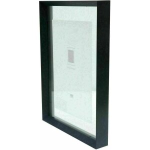 Deknudt S028K2 Skleněný rám Black Aluminium Strip Floating Photo Effect 13x18 18x24cm