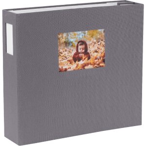 HNFD Fotoalbum Lona šedé plátno 1000 fotografií 34,5x33 cm 168 bílých stran