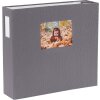 HNFD Fotoalbum Lona šedé plátno 1000 fotografií 34,5x33 cm 168 bílých stran