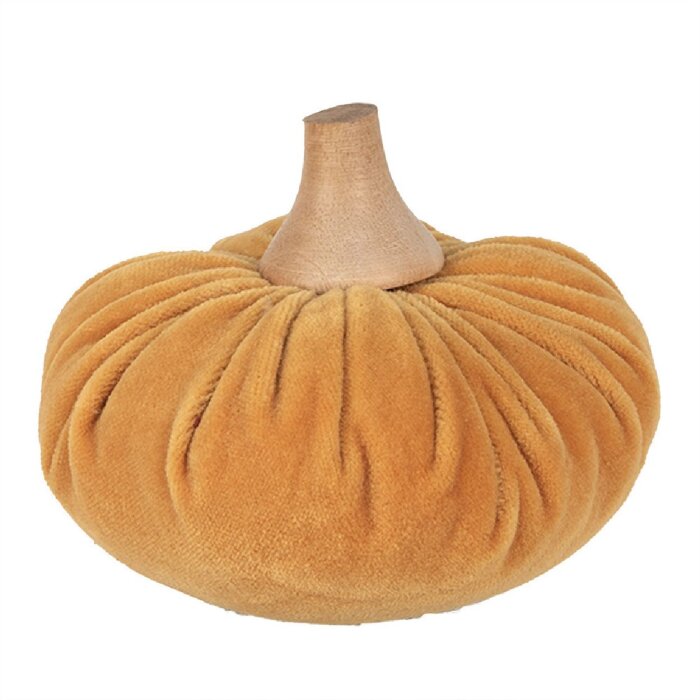 Clayre & Eef 65427 Dekorativní dýně ve venkovském stylu Ø 12x10 cm oranžová